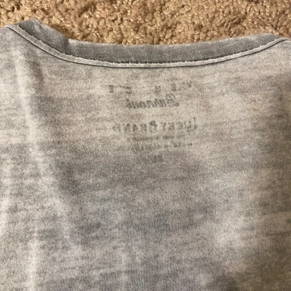 Lucky Brand Venice Burnout Adult Mens Size XL Polyester Cotton Gray Light Shirt - Picture 9 of 10